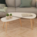 White 2 Piece Solid Pinewood Coffee Table Set P66121