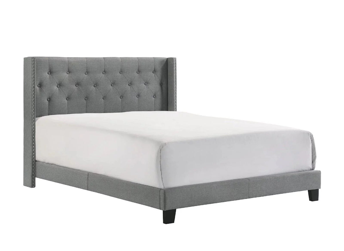 King Size Gray Fabric Upholstered Headboard V16178