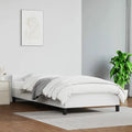 White Twin Faux Leather Bed Frame with Headboard E4034