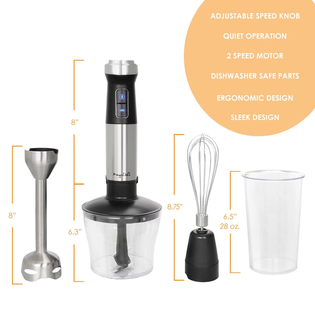 4 in 1 Immersion Hand Blender with Speed Control and Accessories F358