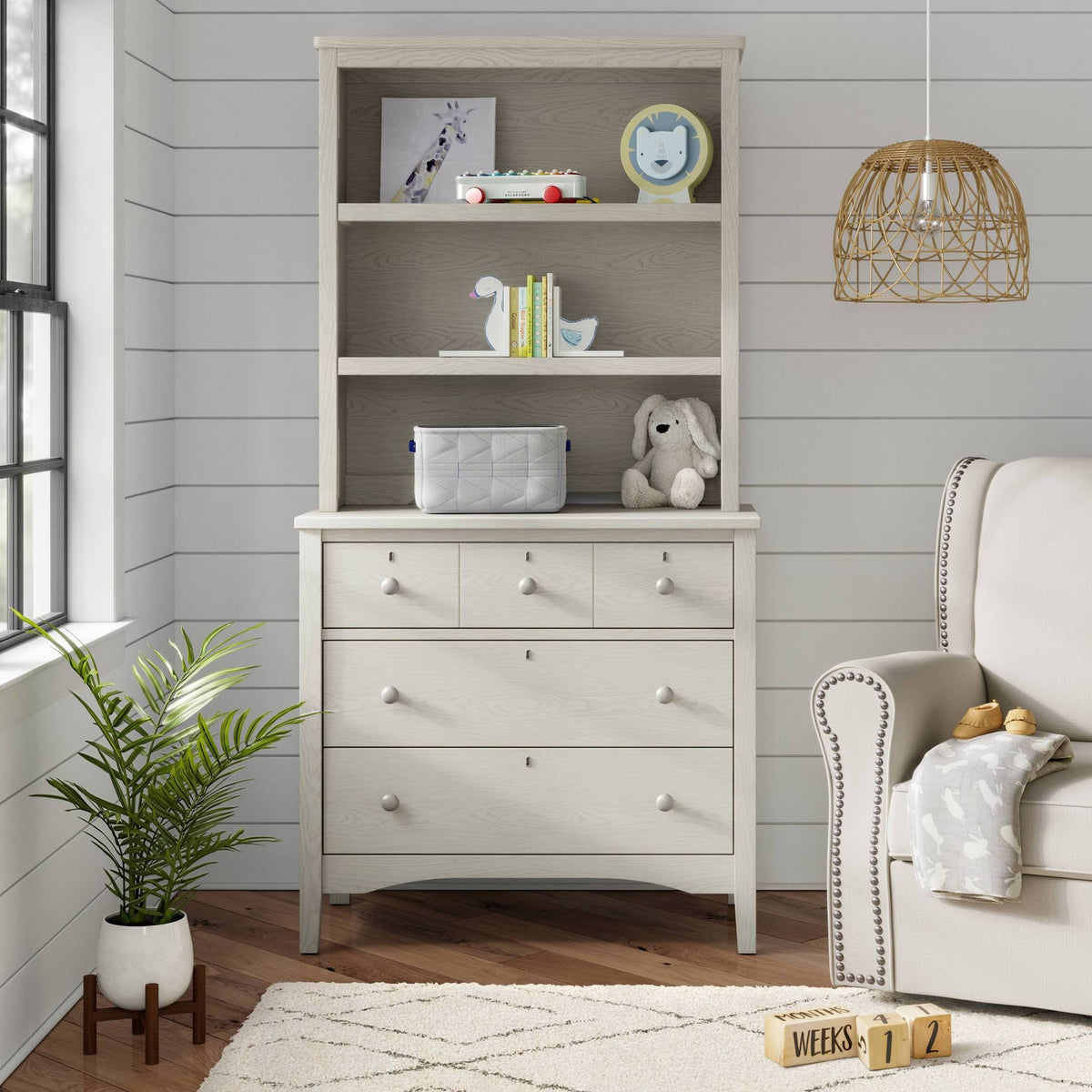 Textured Limestone Bookcase/Hutch D20237