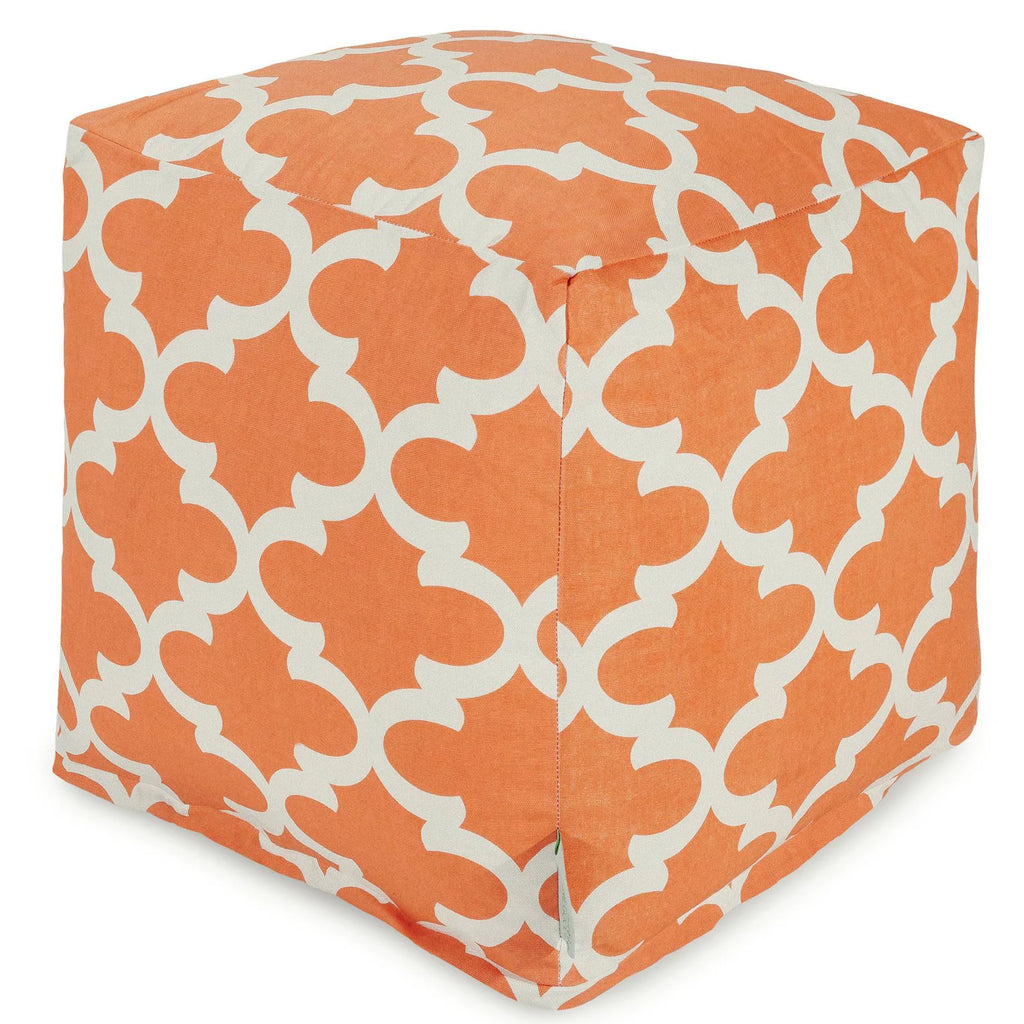 Gray Trellis Small Cube Ottoman P85599