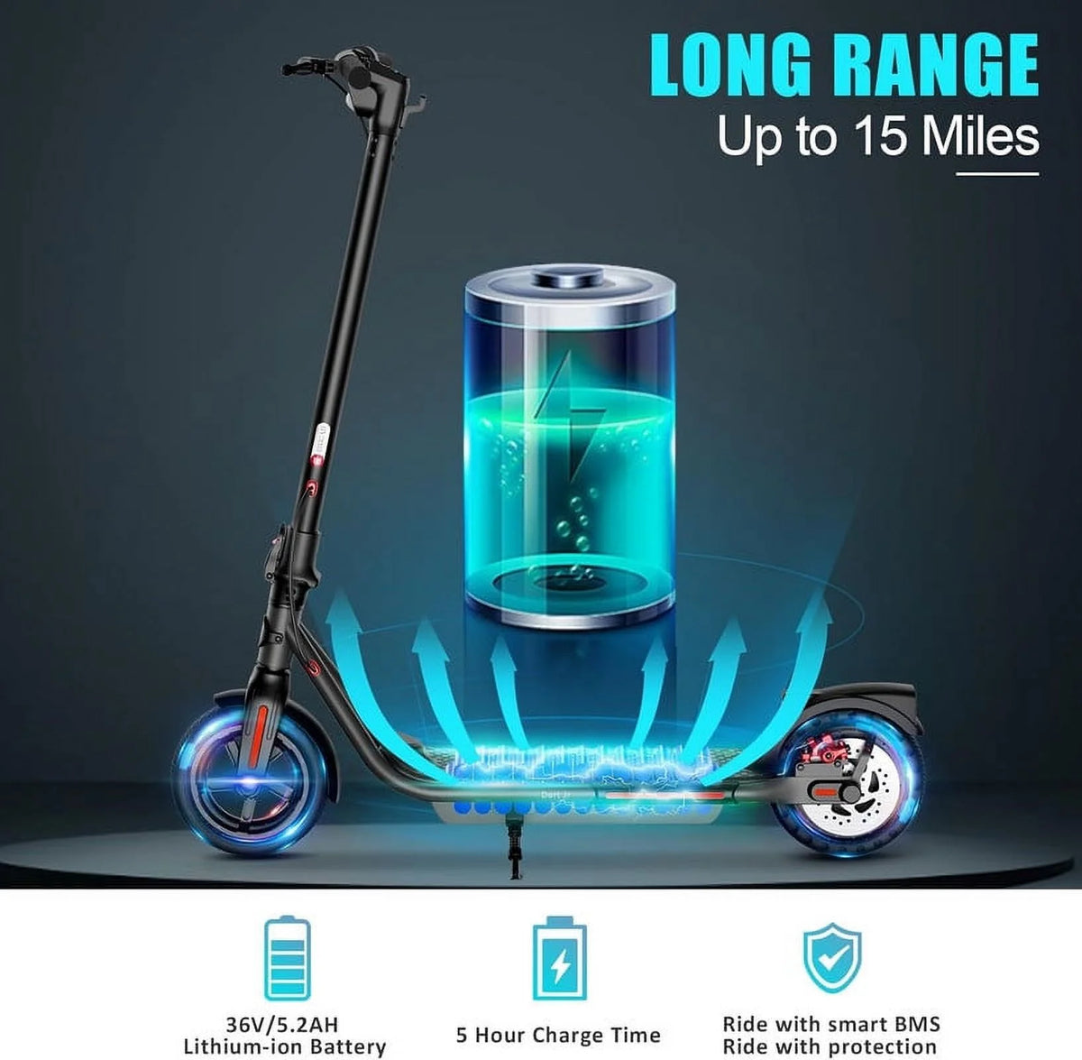 300W Folding Electric Scooter with 8.5" Solid Tires N400764
