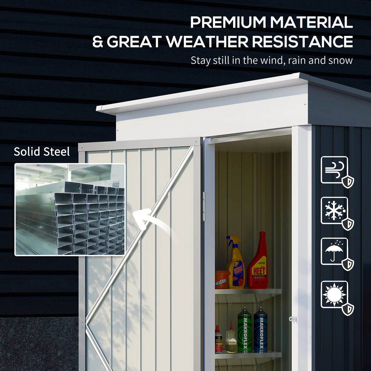 Garden Storage Shed Steel Tool House F702903