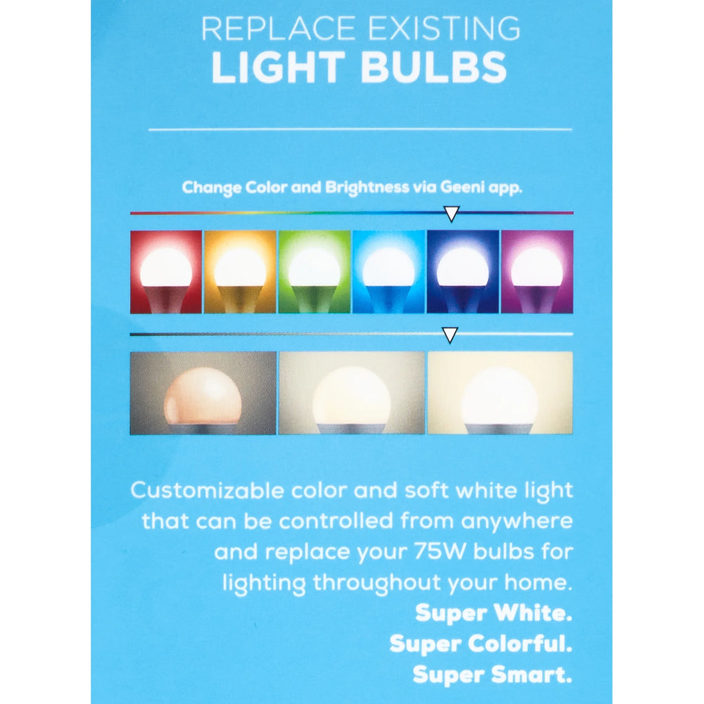 Dimmable 75W Equivalent Wi-Fi Smart Bulb, 4 Pack O677