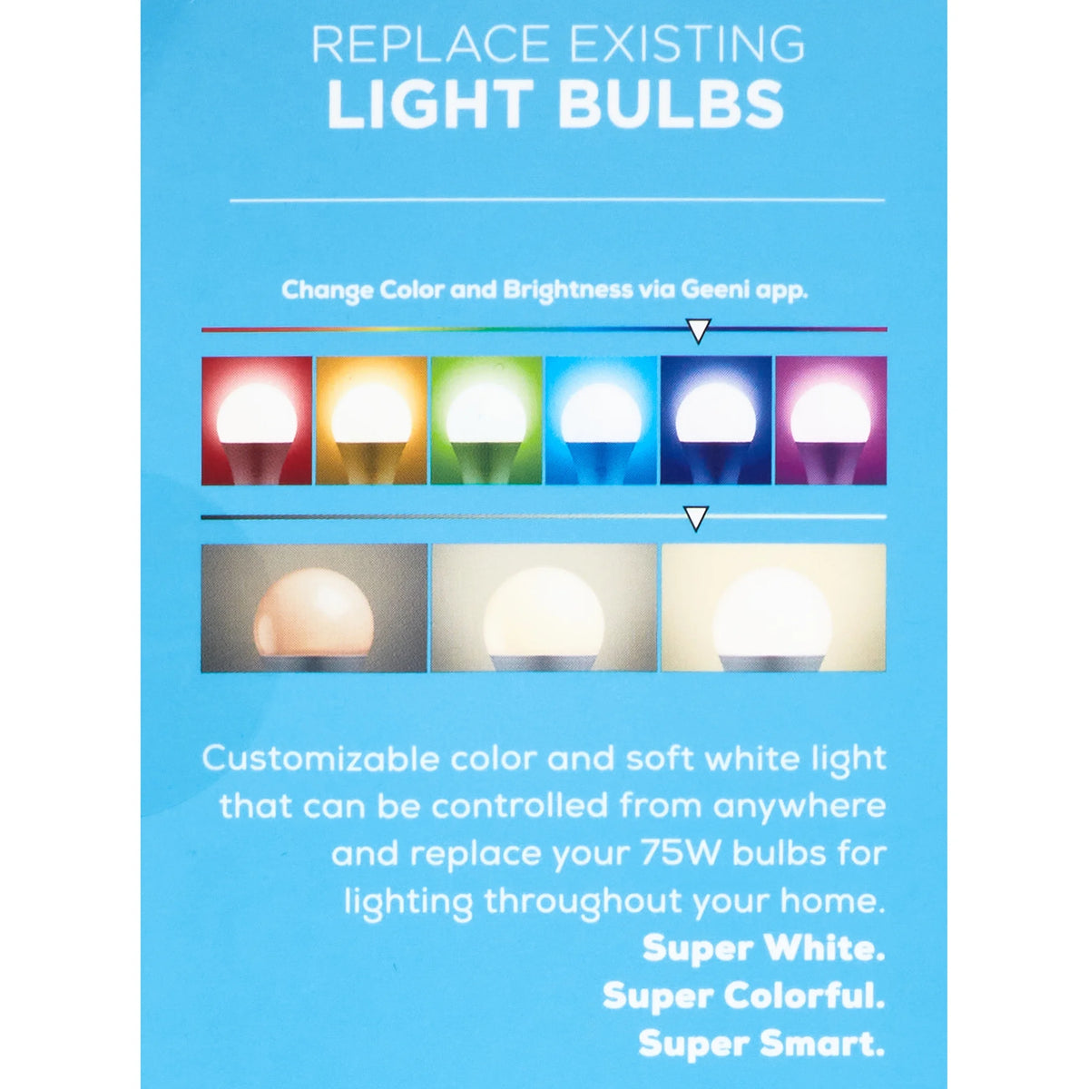 Dimmable 75W Equivalent Wi-Fi Smart Bulb, 4 Pack O677