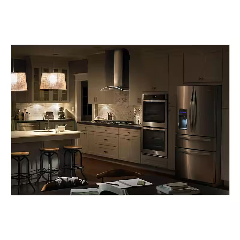 30 in. 400 CFM Curved Glass Island Mount Range Hood with Light in Stainless Steel G881