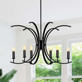 Black 6-Light Metal Chandelier I976