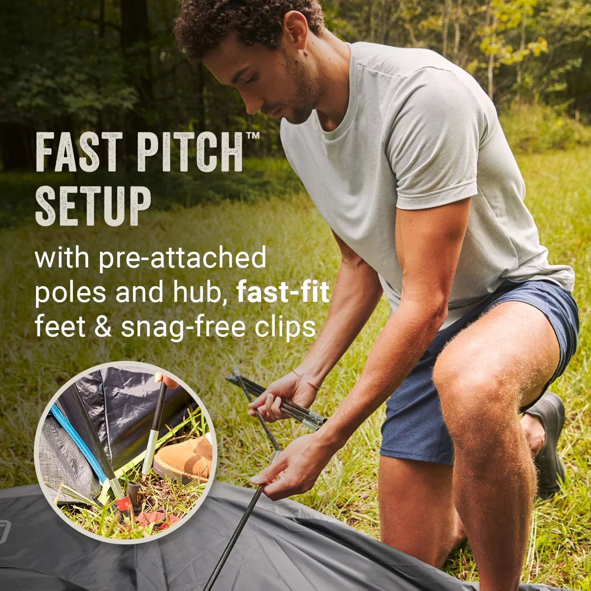 4-Person Dark Room Dome Camping Tent with Screen Room G185550