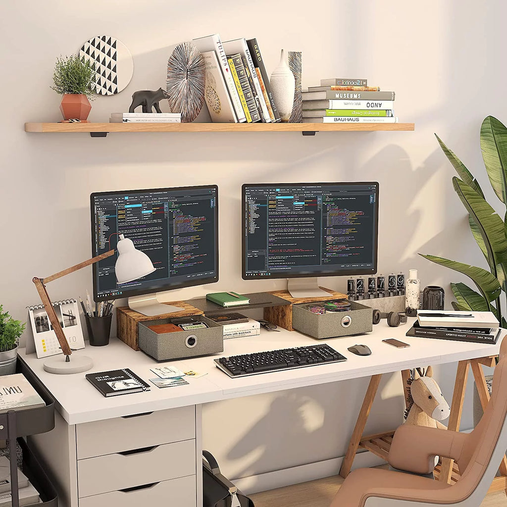 Monitor Stand Riser with Two Drawers V420