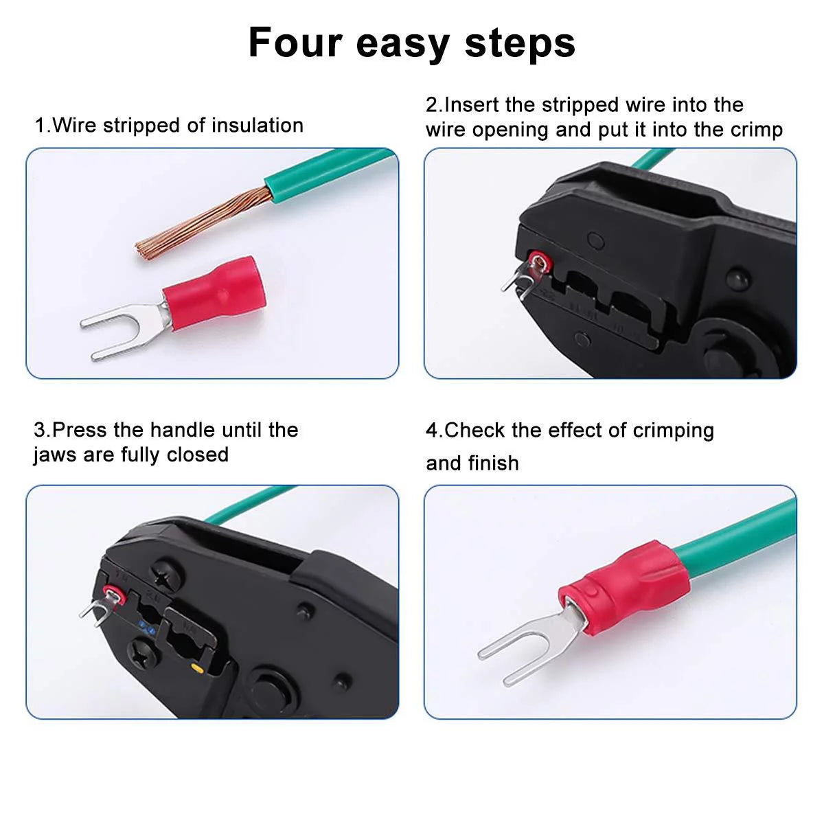 Insulated Fork Spade Wire Connector 18-22AWG 500pc H89206