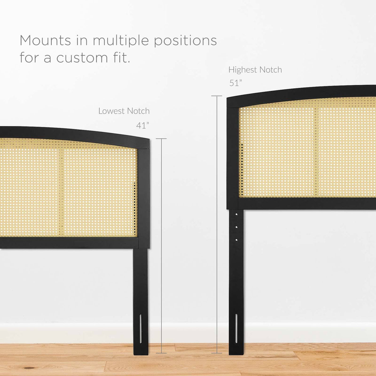 Black Cane King Headboard X2036