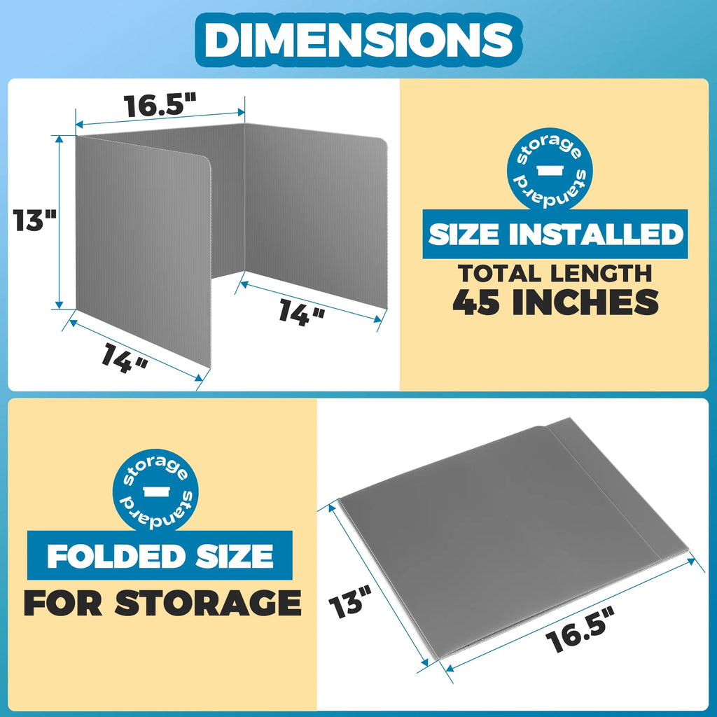 Student Desk Dividers Classroom Privacy Desktop Partition Shield Gray 20 Pack B35827