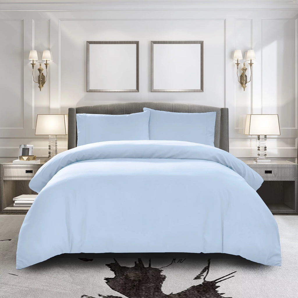 Sky Blue Queen 3-Piece Brushed Microfiber Duvet Cover X2950