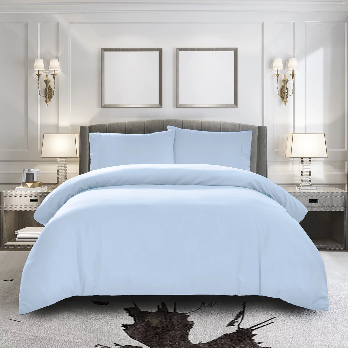 Sky Blue Queen 3-Piece Brushed Microfiber Duvet Cover X2950