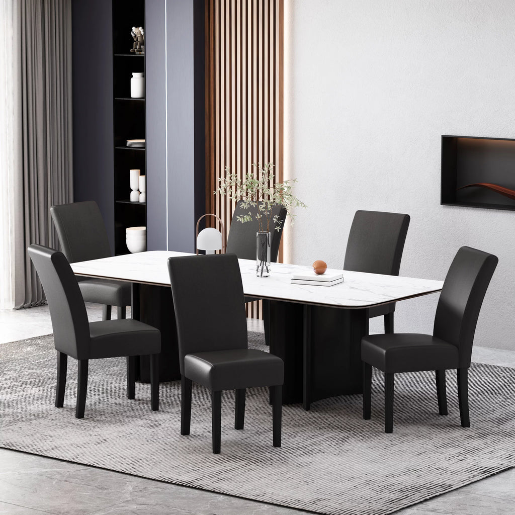 Faux Leather Upholstered Dining Chairs Set of 6 Q9330