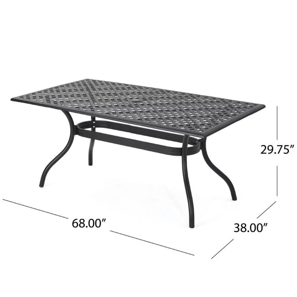 68" Cast Aluminum Patio Dining Table L740359