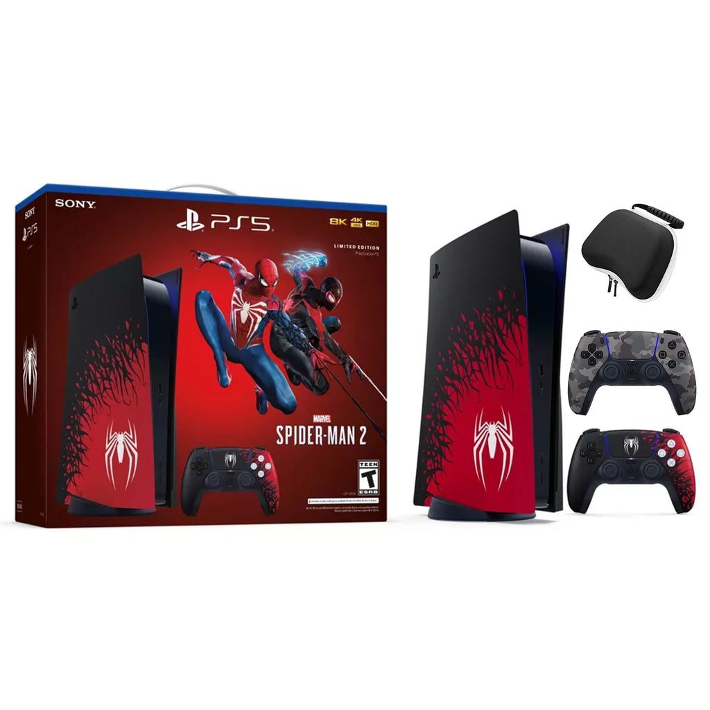 PS5 Disc Edition Console with Two Controllers and Hard Shell Protective Controller Case G38666