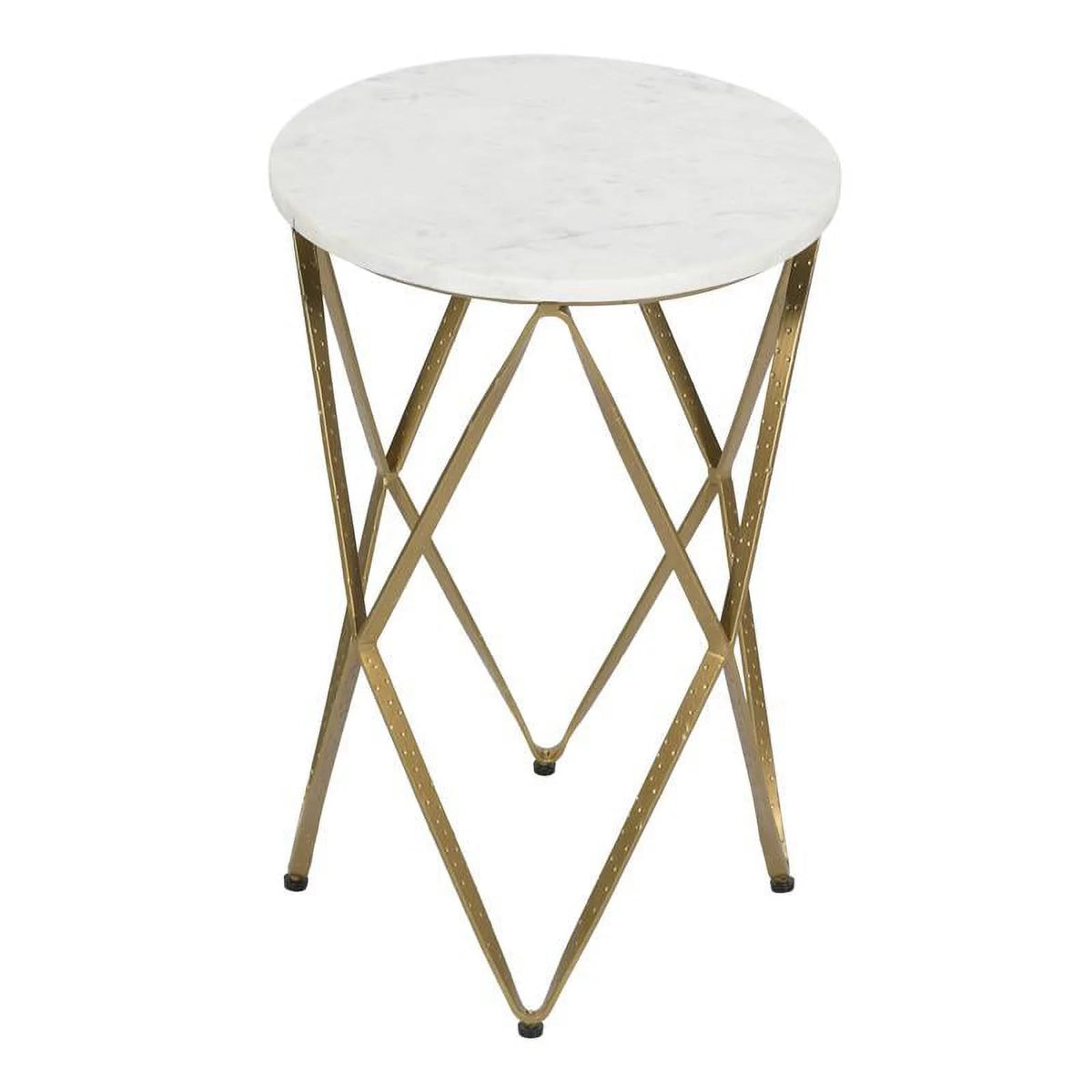White Marble Accent Table U600181