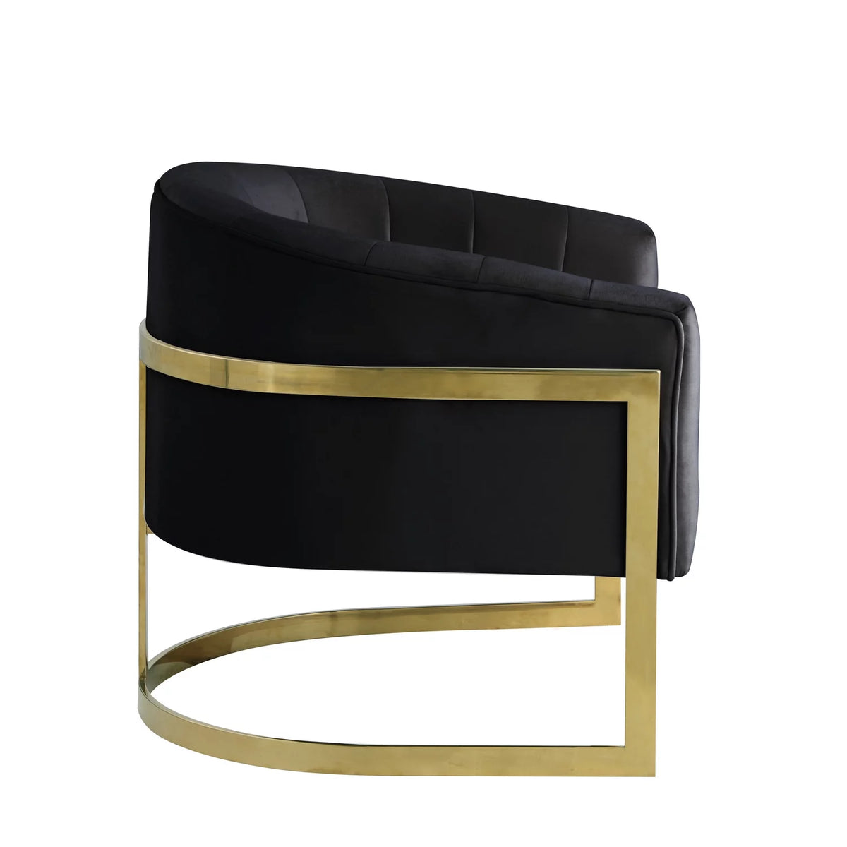 Black Velvet Upholstered Accent Chair Y2401