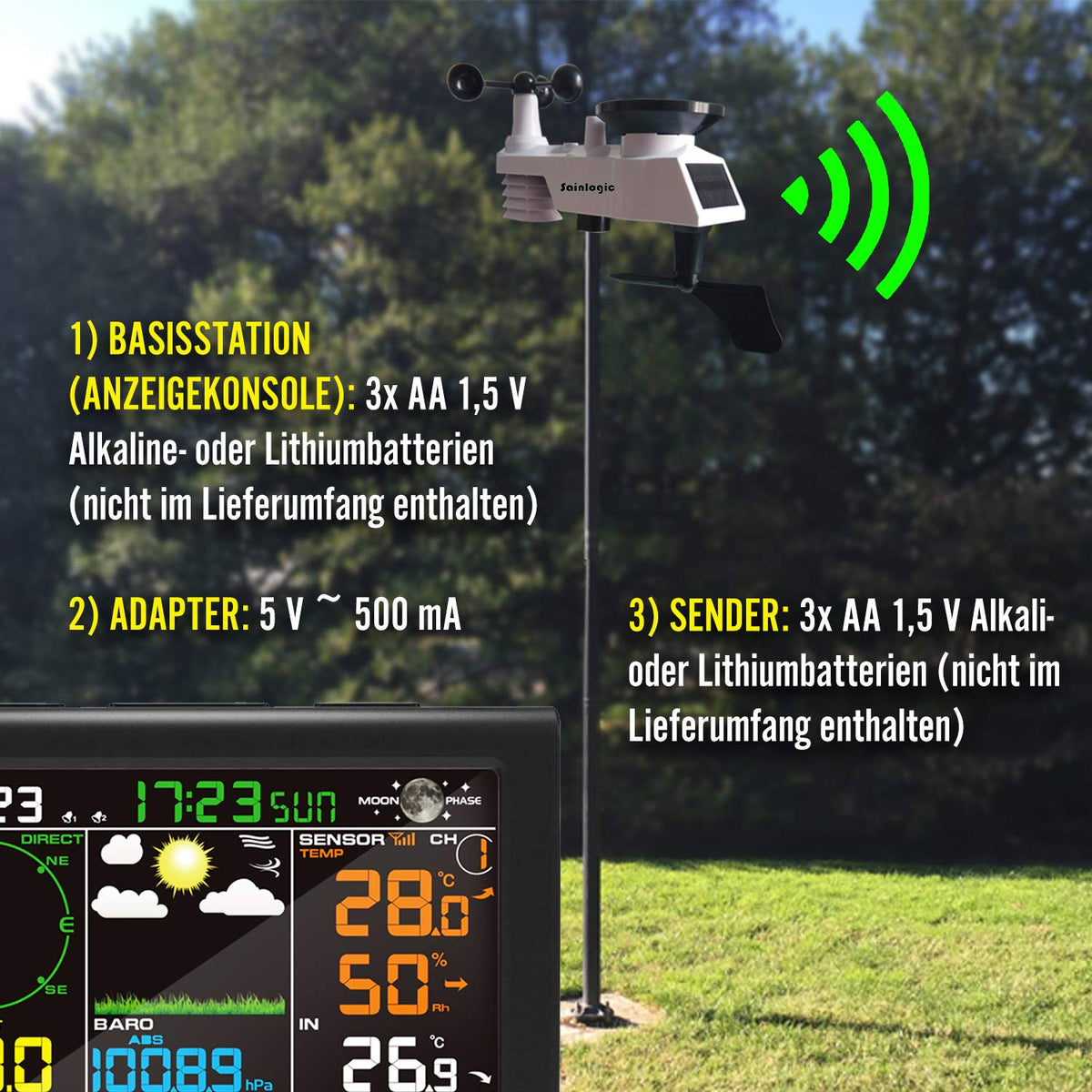 Wireless 5-in-1 Weather Station with Outdoor Sensor W925