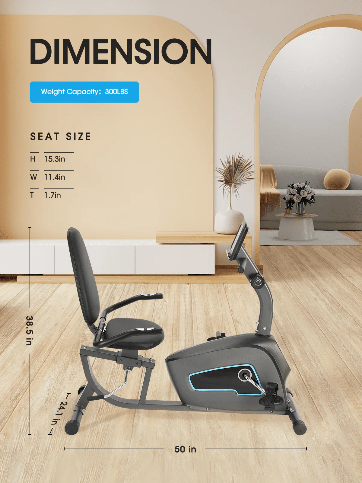 Recumbent Exercise Bike with Pulse Monitor M58502