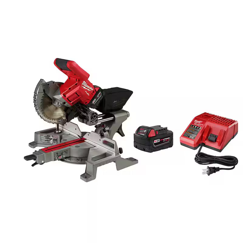 18V Lithium-Ion Brushless Cordless 7-1/4 in. Dual Bevel Sliding Compound Miter Saw Kit E6982