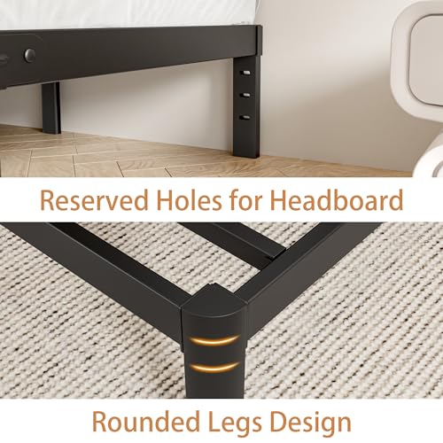 Black 14 Inch Metal Full Size Bed Frame F6212