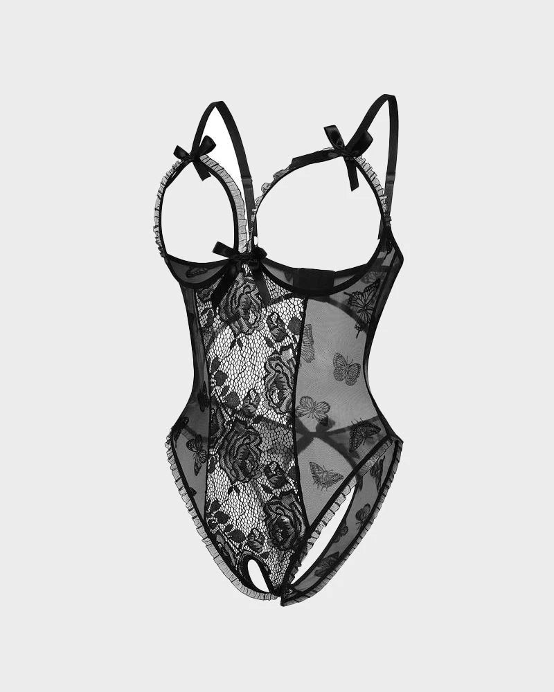 Crotchless Lace Mini Bodysuit H26072
