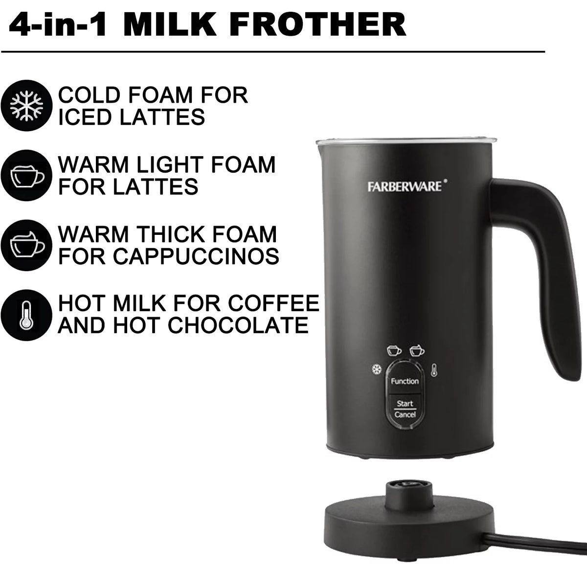 10 oz Electric Milk Frother Black G1702