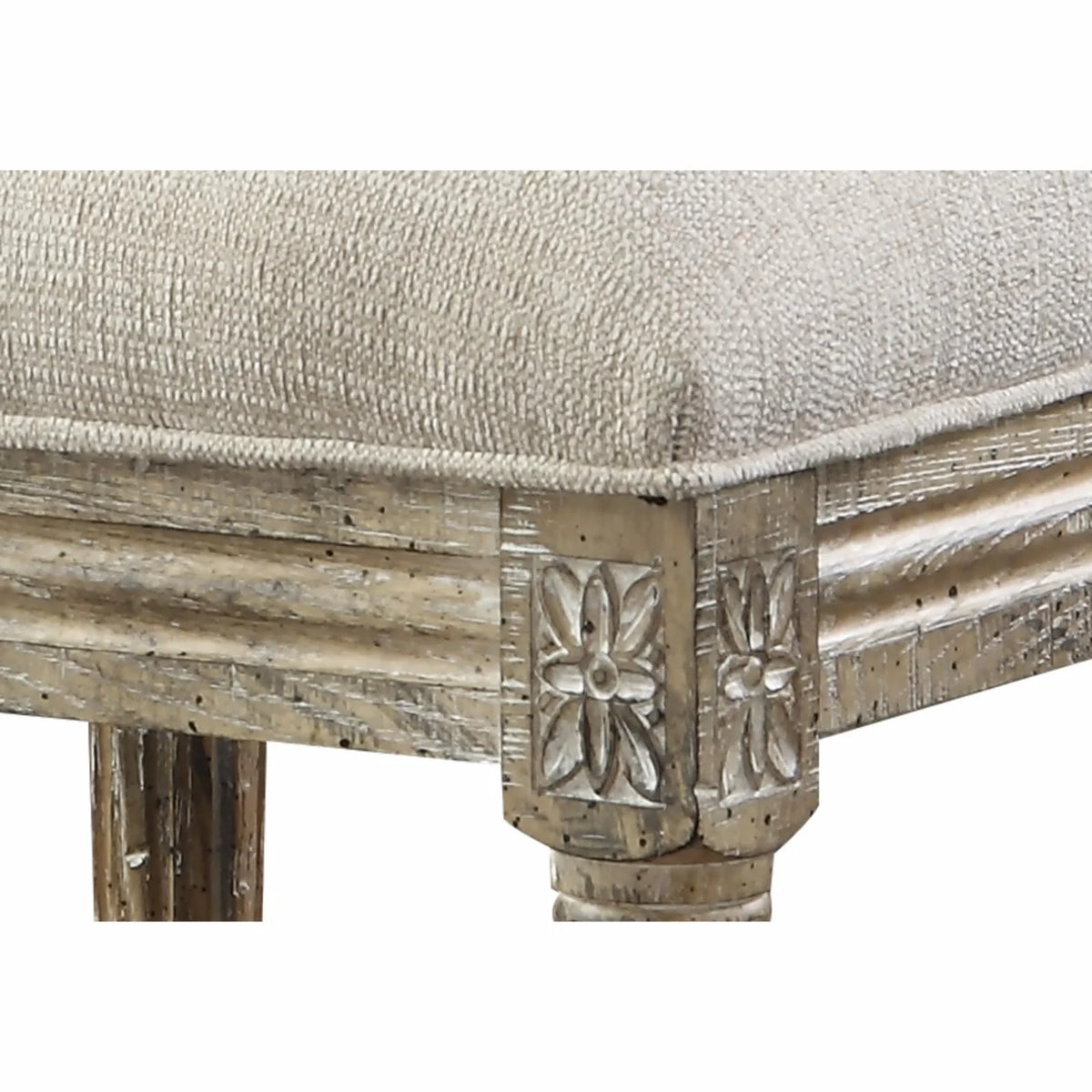 Cream 24" Upholstered Bar Stool Set of Two S66841
