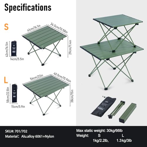 Ultralight Compact Camping Folding Table with Carry Bag Q519
