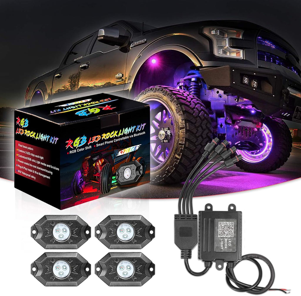 Multicolor RGB LED Rock Lights 12 Pods F531