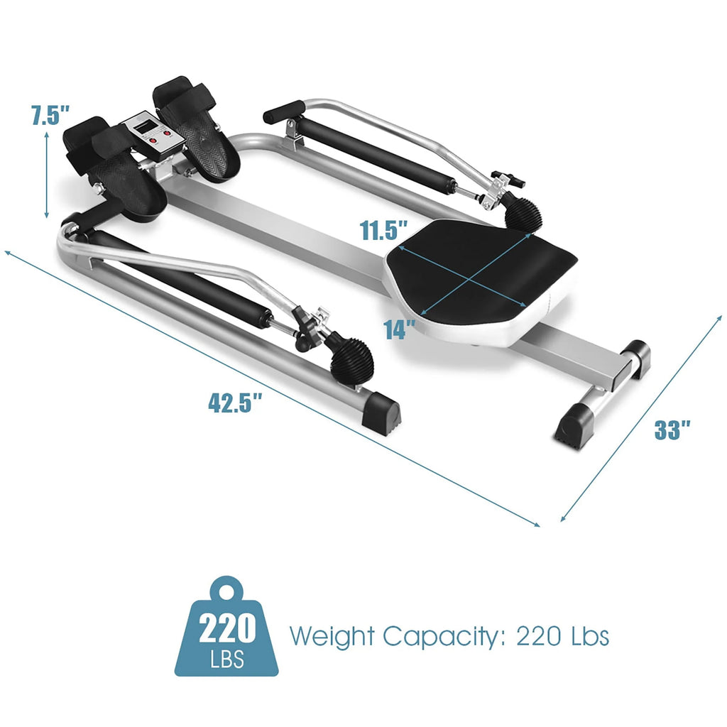Rower with LCD Monitor and Adjustable Hydraulic Resistance C576