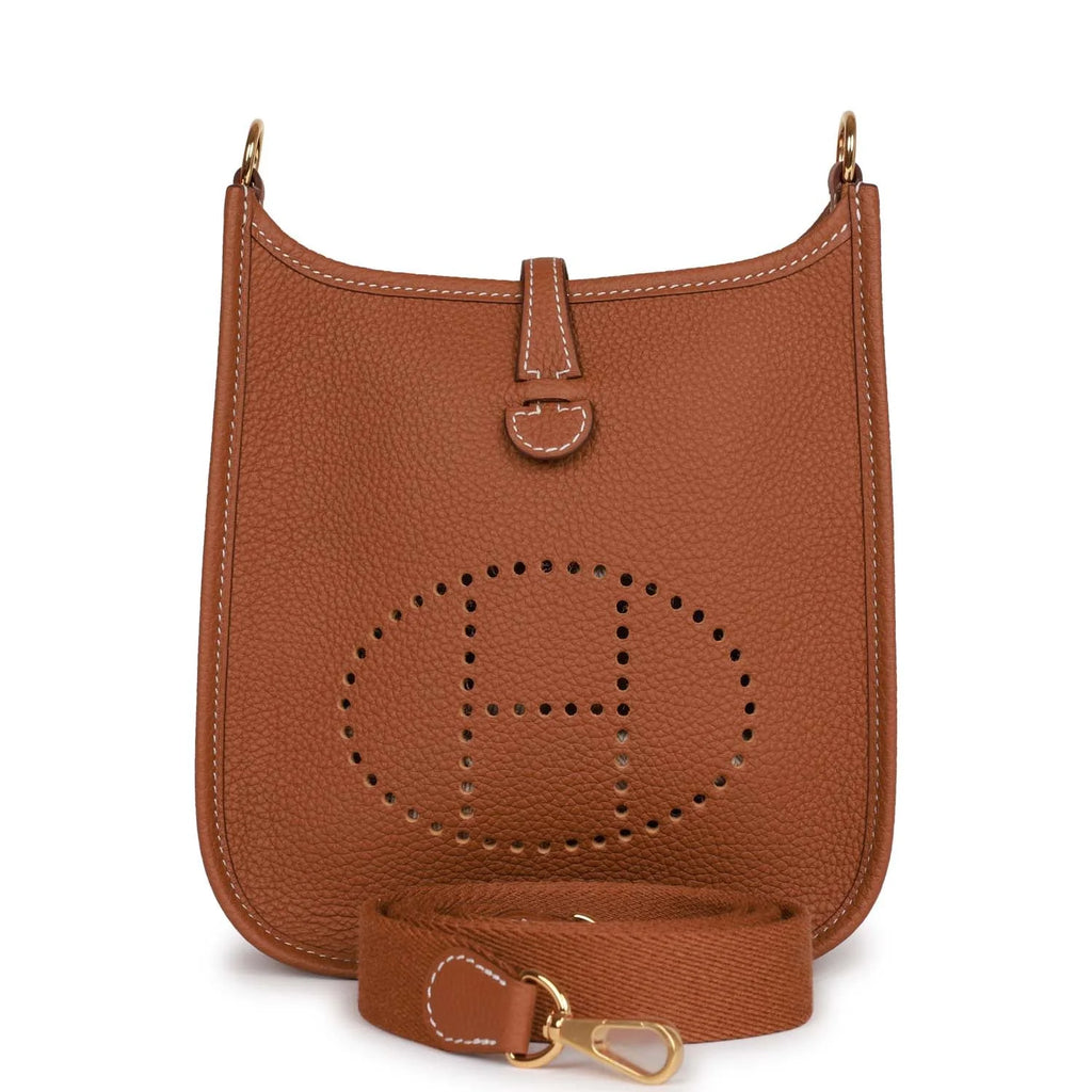 Gold Leather Crossbody Bag I150