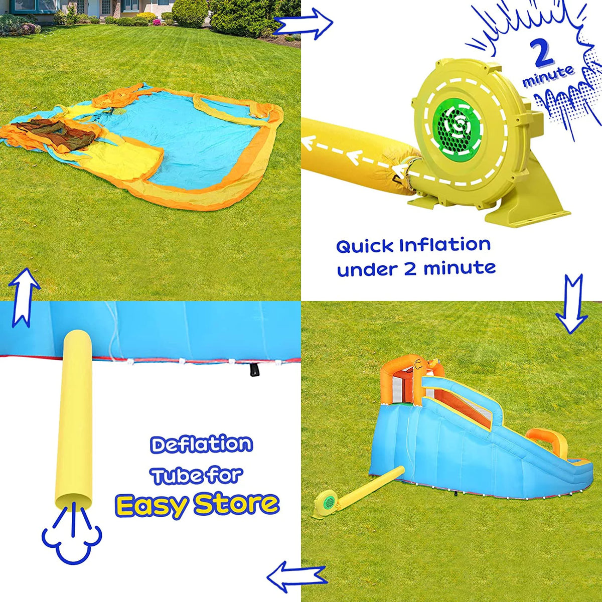 Inflatable Water Slide Bounce House with Splash Pool R30833