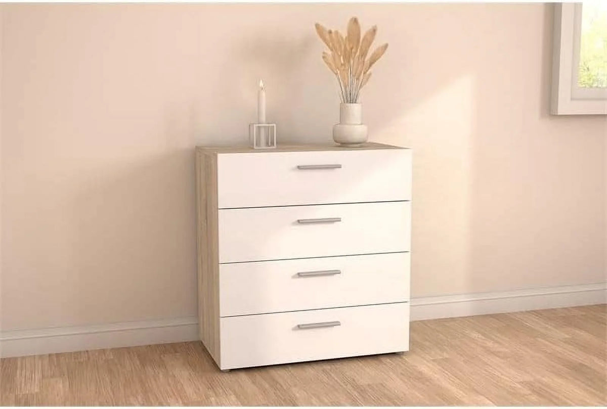 4 Drawer White High Gloss Dresser Y33996