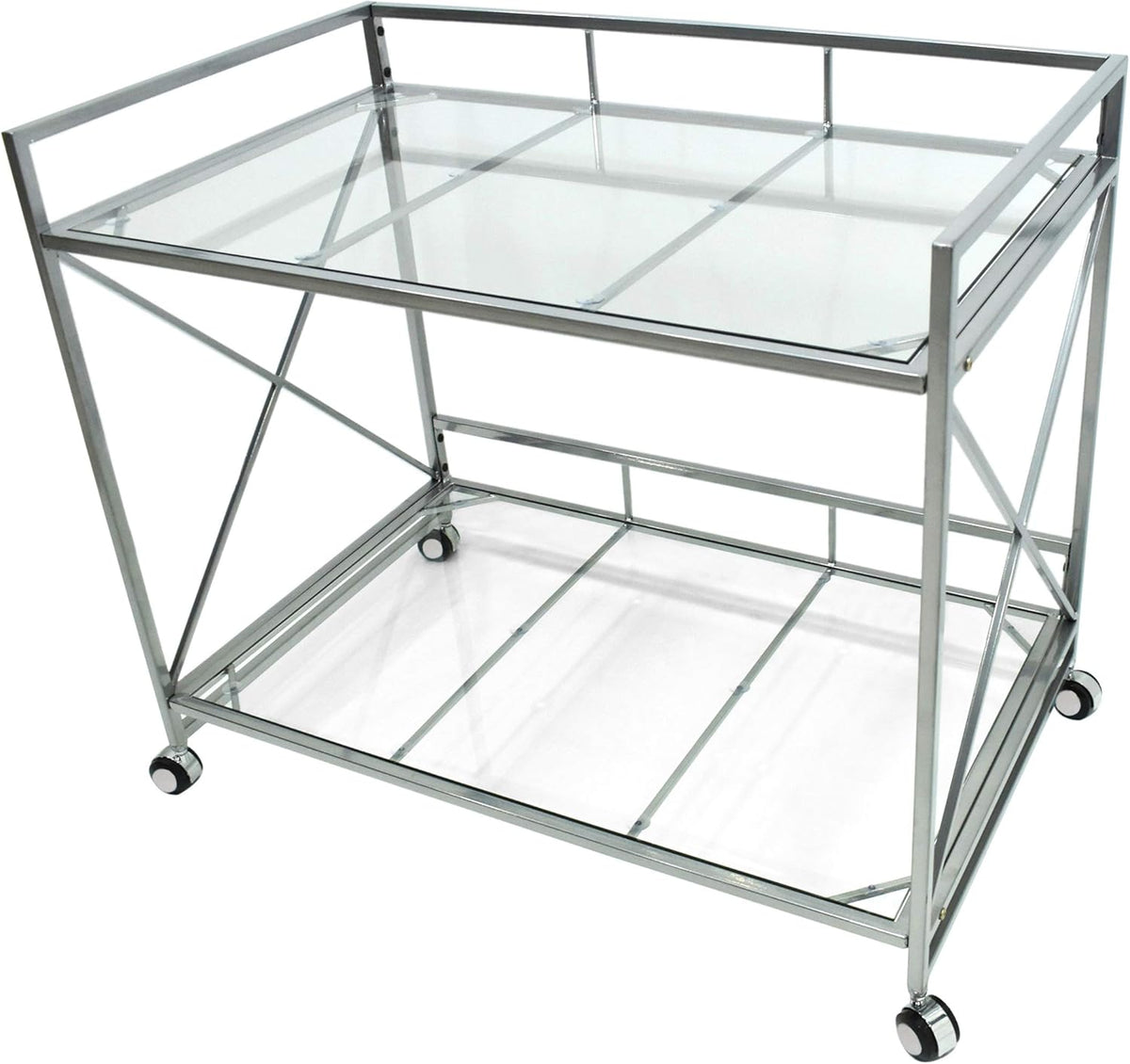 Industrial Modern Iron and Glass Bar Cart P2328