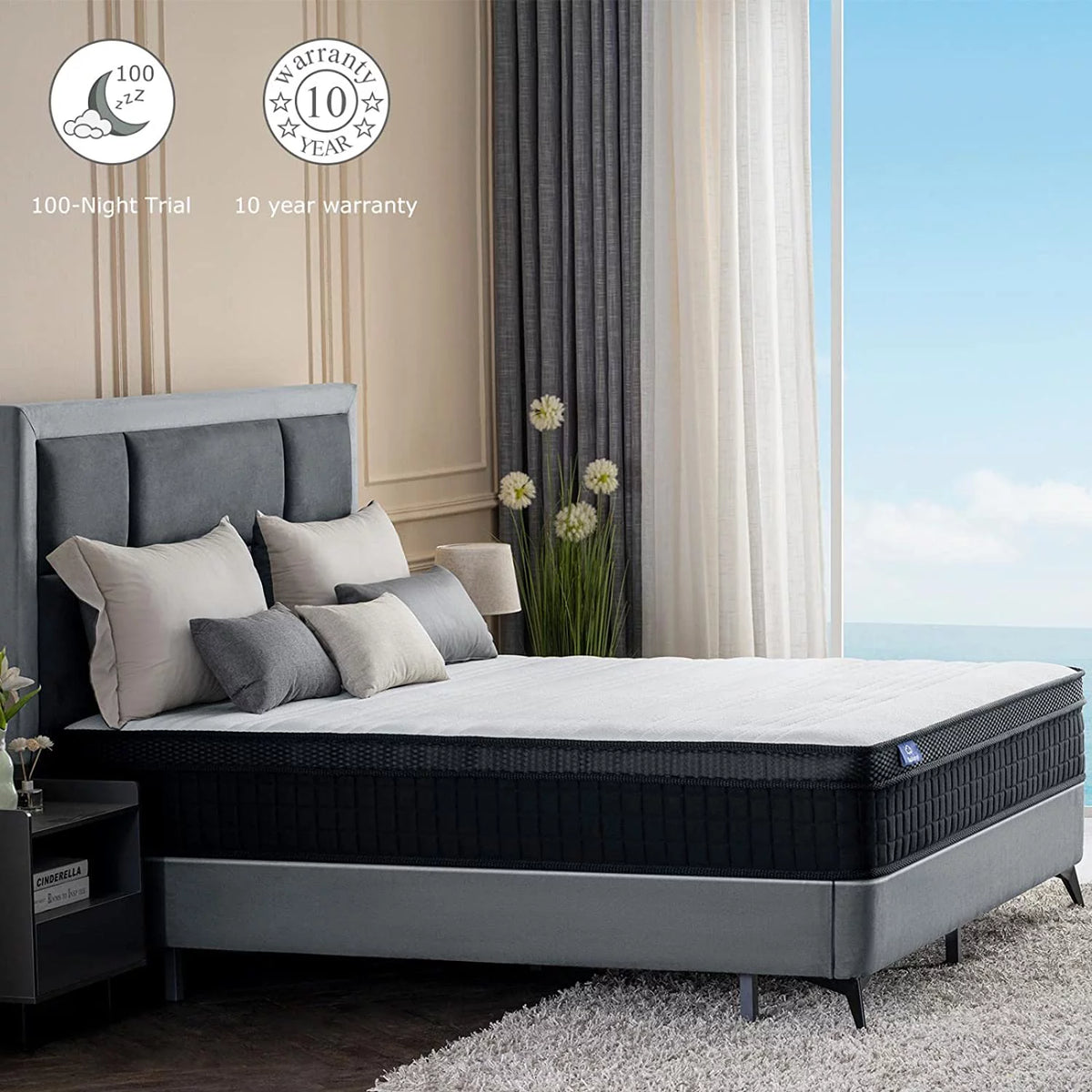 12 Inch Queen Spring and Memory Foam Hybrid Mattress G1400