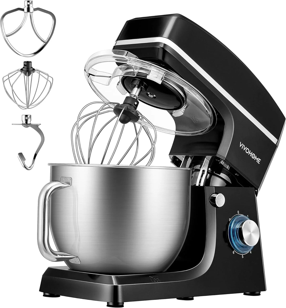 7.5 Quart 660W 6-Speed Tilt-Head Stand Mixer Black Q3632