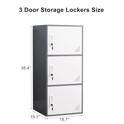 Multi-Door Steel Locker 9 Door Gray and White O9189