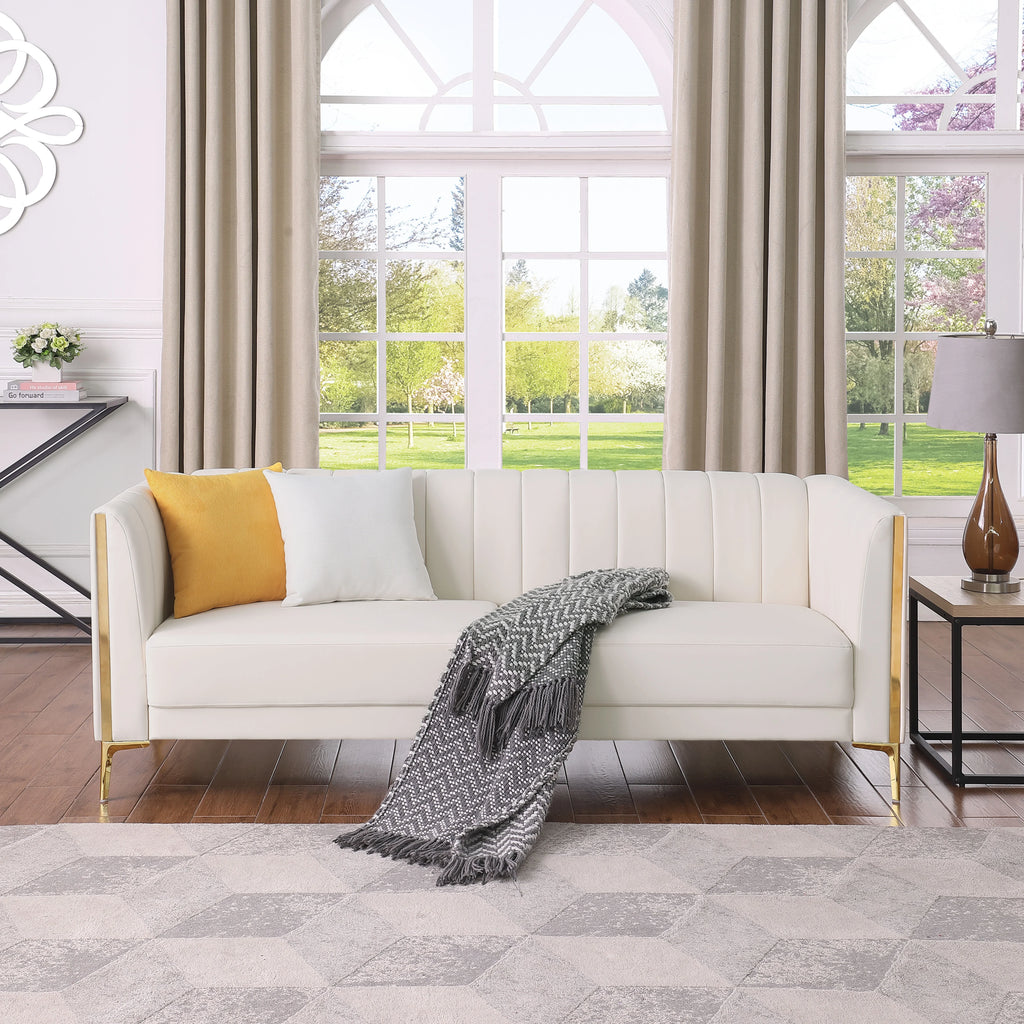 3 Seater PU Leather Sofa with 2 Pillows Z341104
