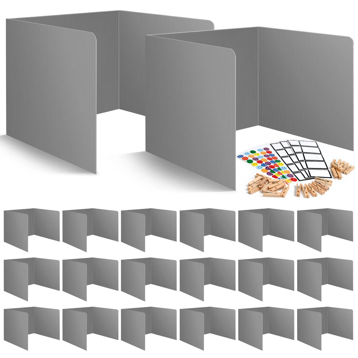 Student Desk Dividers Classroom Privacy Desktop Partition Shield Gray 20 Pack B35827