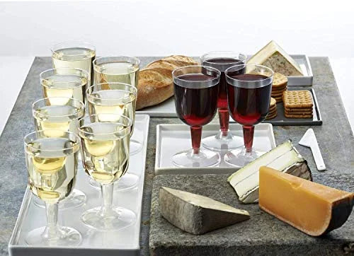 Clear 5.5-Ounce Disposable Hard Plastic Wine Glasses K8005