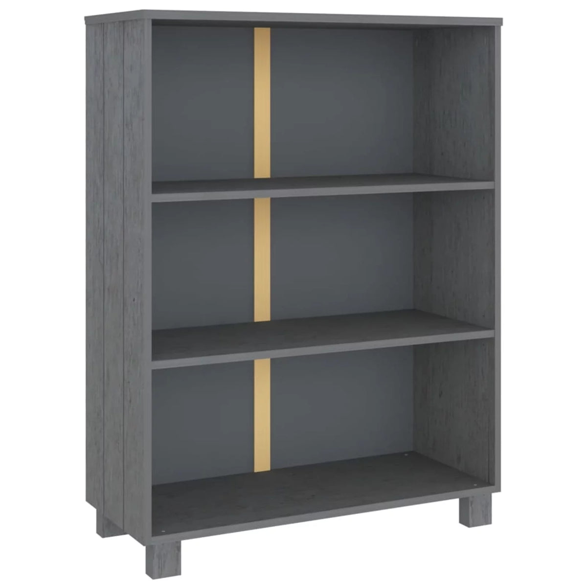Dark Gray Solid Wood Pine Book Cabinet I727