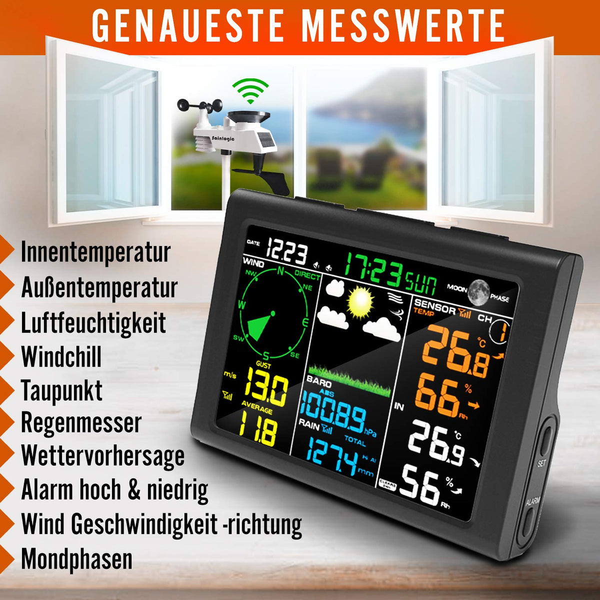 Wireless 5-in-1 Weather Station with Outdoor Sensor W925