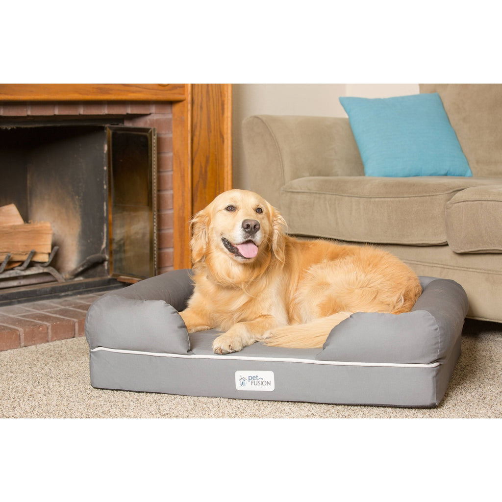 Solid Memory Foam Dog & Cat Bed, Gray, Jumbo Q747498