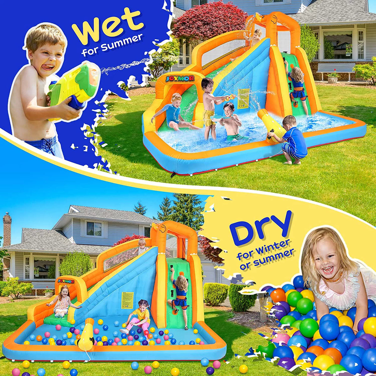 Inflatable Water Slide Bounce House with Splash Pool R30833