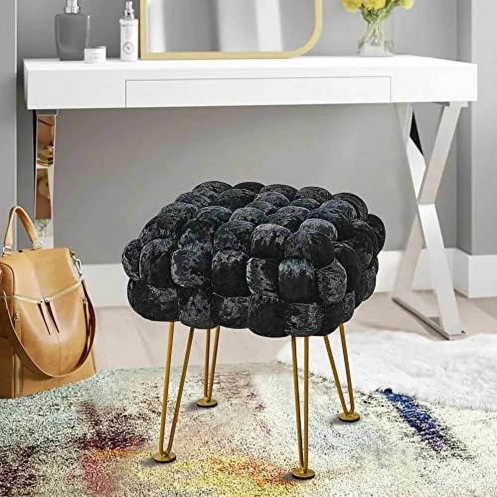 Dark Blue Upholstered Ottoman Bench 16"x16"x16" O448536