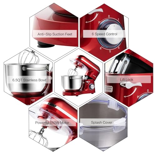 6.5-QT 660W 6-Speed Tilt-Head Stand Mixer G9092